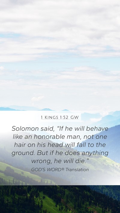 1 Kings 1:52 GW Bible Verse Image