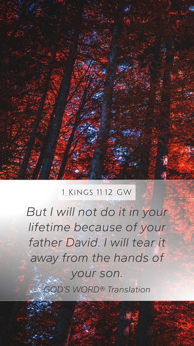 1 Kings 11:12 GW Bible Verse Image