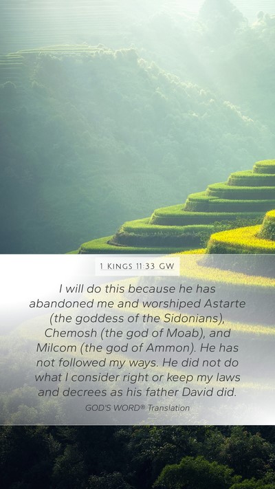 1 Kings 11:33 GW Bible Verse Image