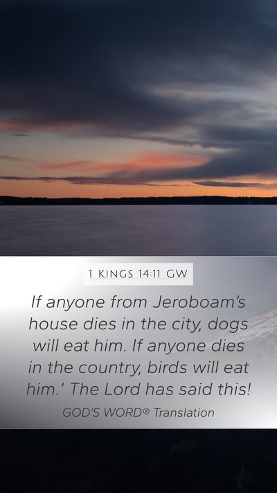 1 Kings 14:11 GW Bible Verse Image