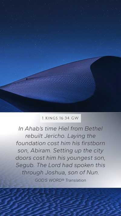 1 Kings 16:34 GW Bible Verse Image
