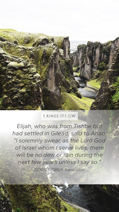 1 Kings 17:1 GW Bible Verse Image