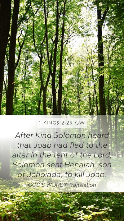 1 Kings 2:29 GW Bible Verse Image