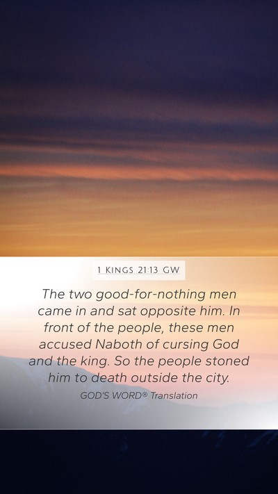 1 Kings 21:13 GW Bible Verse Image
