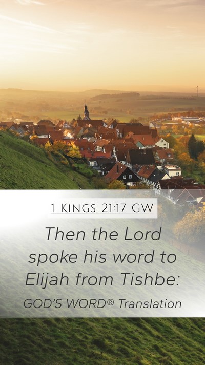 1 Kings 21:17 GW Bible Verse Image