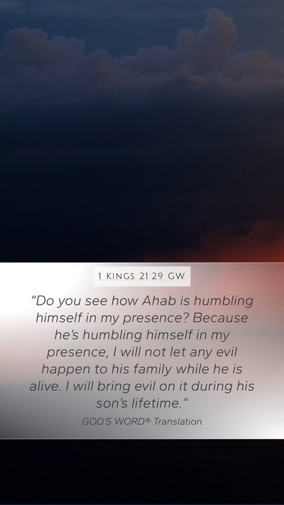 1 Kings 21:29 GW Bible Verse Image