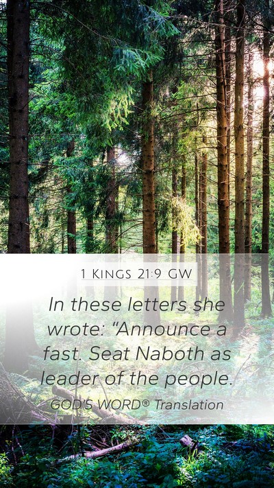 1 Kings 21:9 GW Bible Verse Image