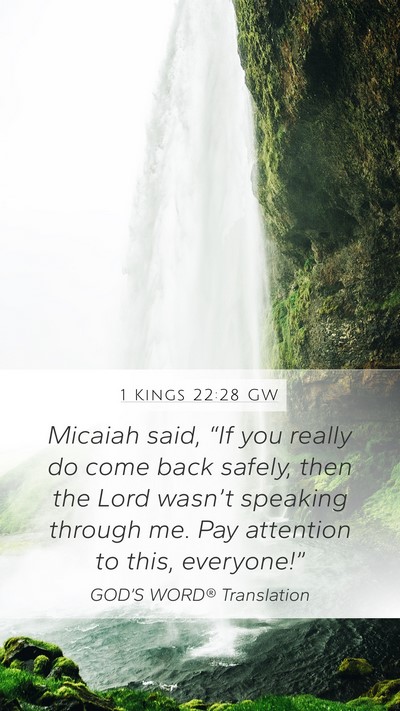 1 Kings 22:28 GW Bible Verse Image