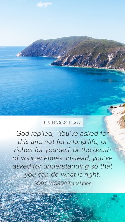 1 Kings 3:11 GW Bible Verse Image