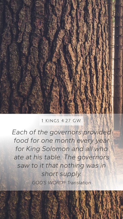 1 Kings 4:27 GW Bible Verse Image