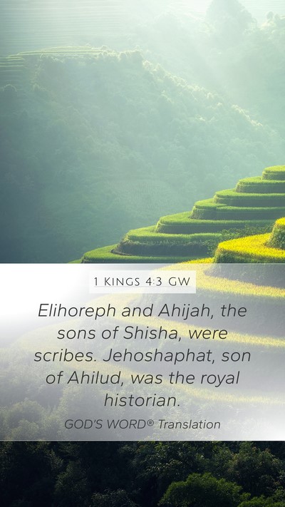 1 Kings 4:3 GW Bible Verse Image