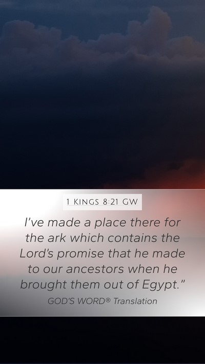 1 Kings 8:21 GW Bible Verse Image