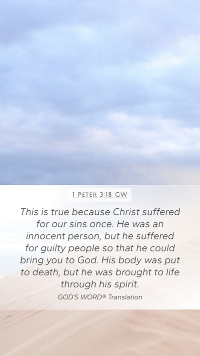 1 Peter 3:18 GW Bible Verse Image