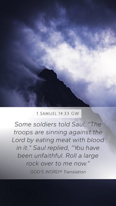 1 Samuel 14:33 GW Bible Verse Image