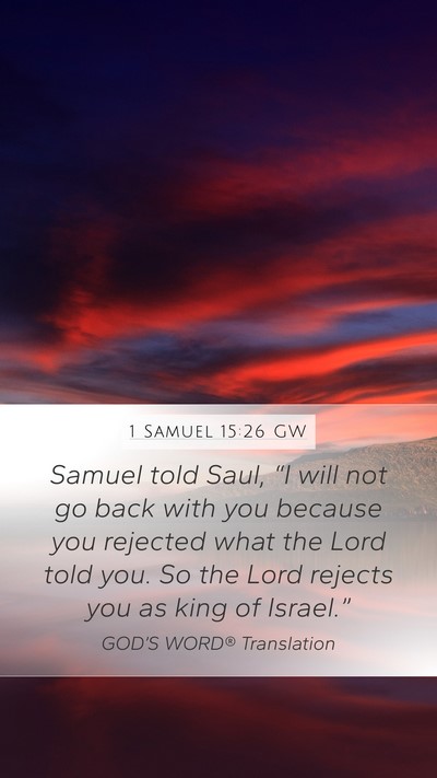1 Samuel 15:26 GW Bible Verse Image