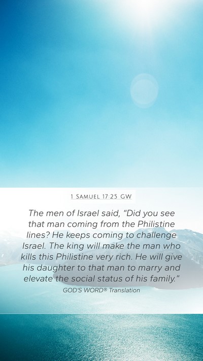 1 Samuel 17:25 GW Bible Verse Image