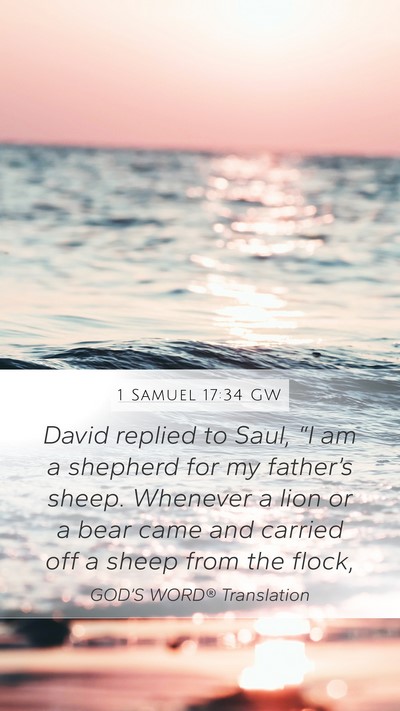 1 Samuel 17:34 GW Bible Verse Image