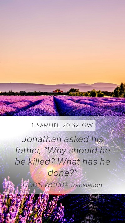 1 Samuel 20:32 GW Bible Verse Image