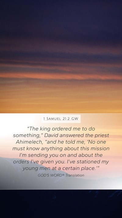 1 Samuel 21:2 GW Bible Verse Image