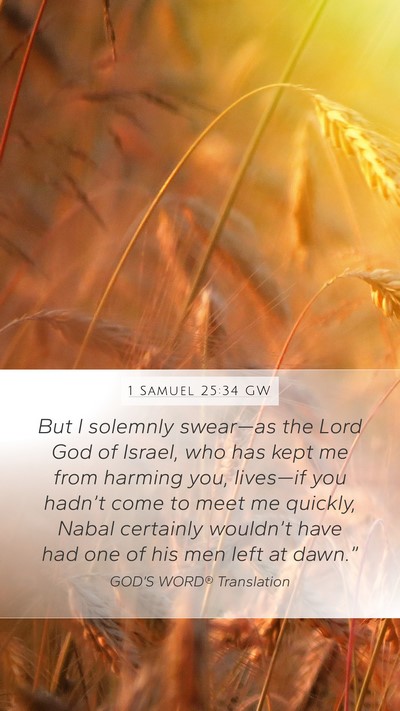 1 Samuel 25:34 GW Bible Verse Image
