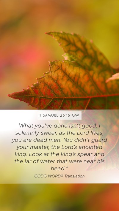 1 Samuel 26:16 GW Bible Verse Image