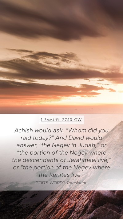 1 Samuel 27:10 GW Bible Verse Image