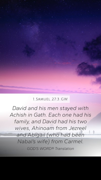 1 Samuel 27:3 GW Bible Verse Image