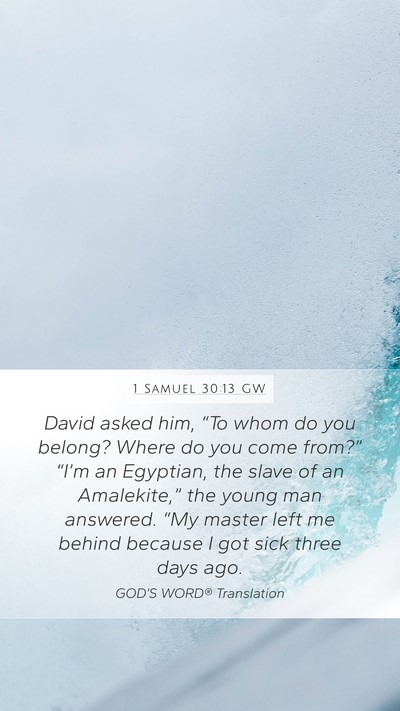 1 Samuel 30:13 GW Bible Verse Image