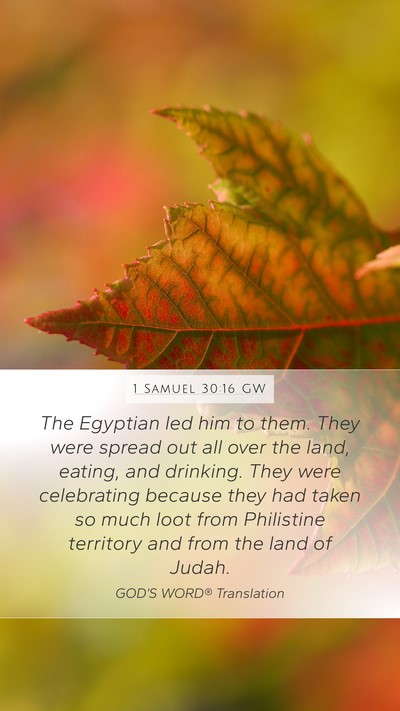 1 Samuel 30:16 GW Bible Verse Image