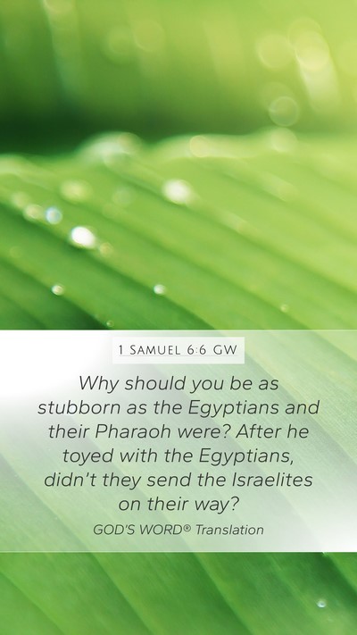 1 Samuel 6:6 GW Bible Verse Image