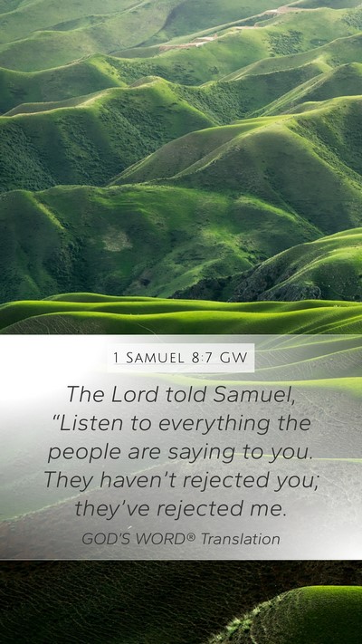 1 Samuel 8:7 GW Bible Verse Image