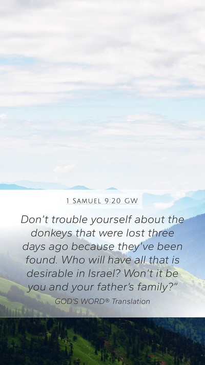 1 Samuel 9:20 GW Bible Verse Image