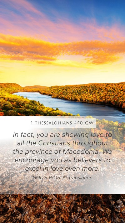 1 Thessalonians 4:10 GW Bible Verse Image