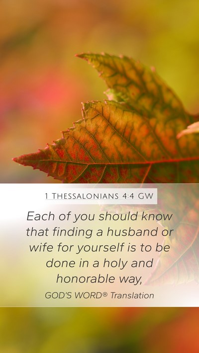 1 Thessalonians 4:4 GW Bible Verse Image