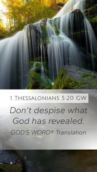 1 Thessalonians 5:20 GW Bible Verse Image