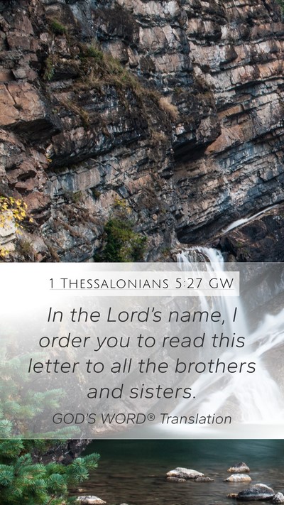 1 Thessalonians 5:27 GW Bible Verse Image