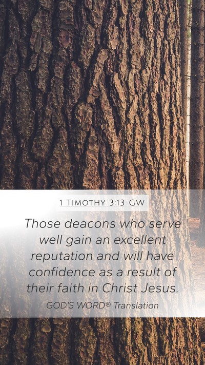 1 Timothy 3:13 GW Mobile Phone Wallpaper - Those deacons who serve well gain an excellent - Mobile Bible Verse Wallpaper
