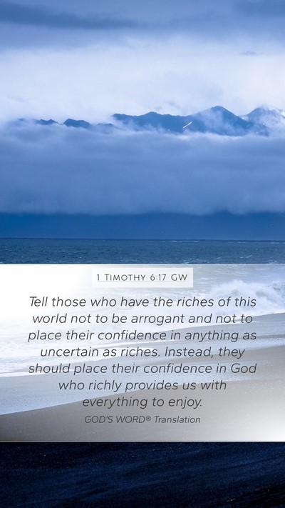 1 Timothy 6:17 GW Bible Verse Image