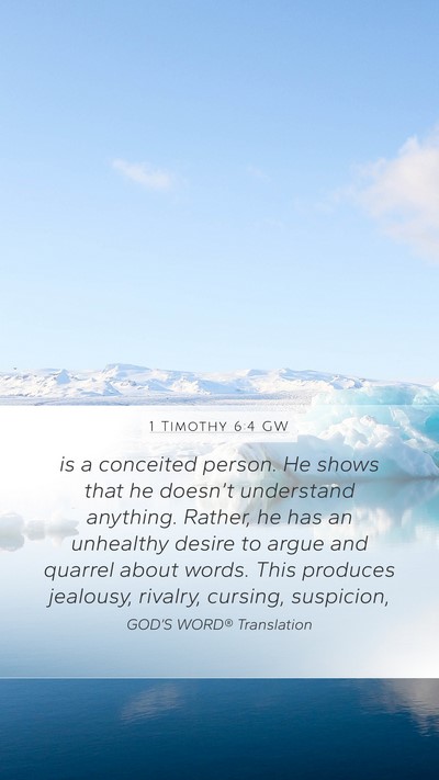 1 Timothy 6:4 GW Bible Verse Image