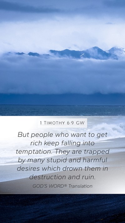 1 Timothy 6:9 GW Bible Verse Image