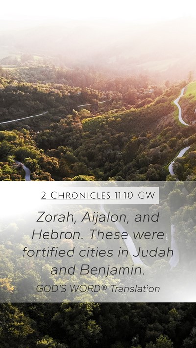 2 Chronicles 11:10 GW Bible Verse Image