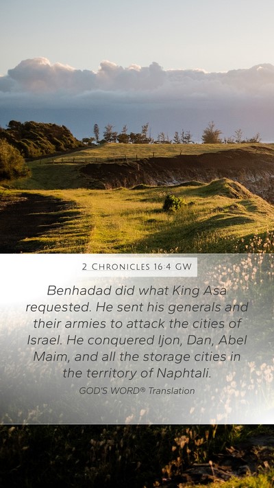 2 Chronicles 16:4 GW Bible Verse Image