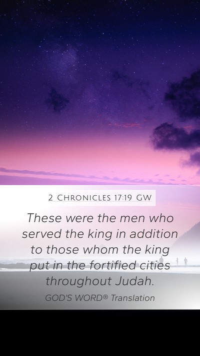 2 Chronicles 17:19 GW Bible Verse Image