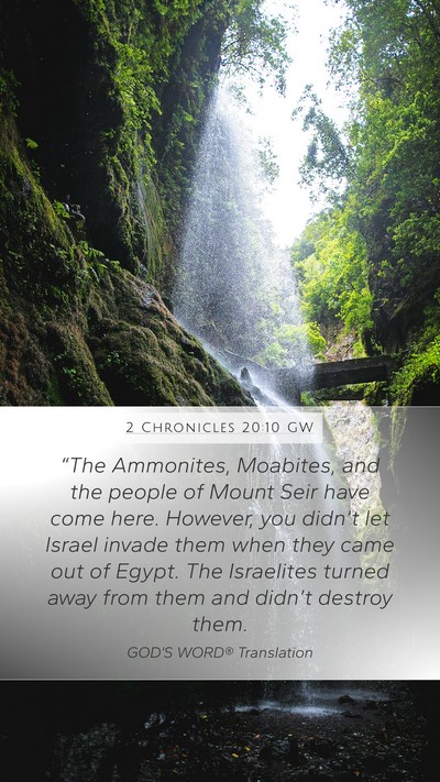 2 Chronicles 20:10 GW Bible Verse Image