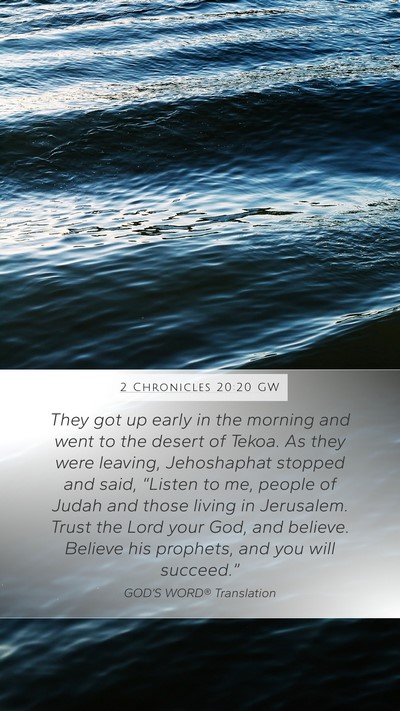 2 Chronicles 20:20 GW Bible Verse Image