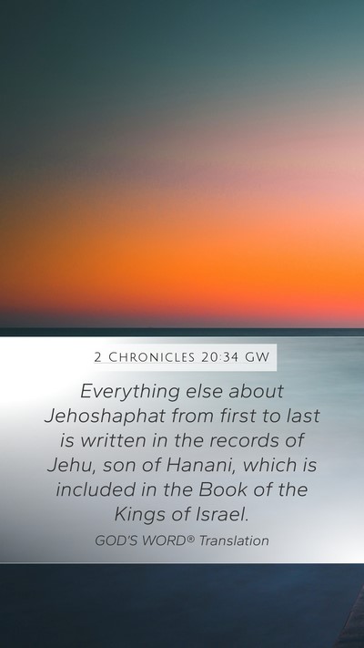 2 Chronicles 20:34 GW Bible Verse Image