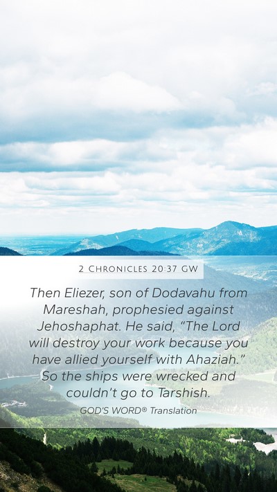 2 Chronicles 20:37 GW Bible Verse Image