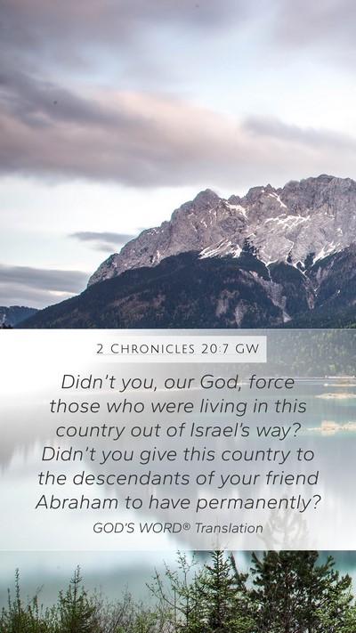 2 Chronicles 20:7 GW Bible Verse Image
