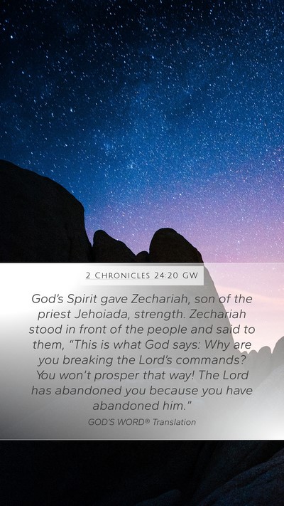 2 Chronicles 24:20 GW Bible Verse Image