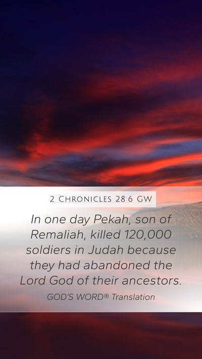 2 Chronicles 28:6 GW Bible Verse Image
